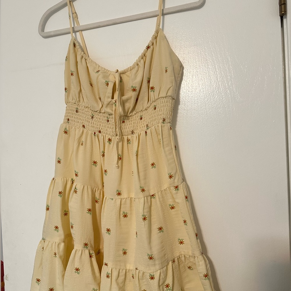 PACSUN LA HEARTS yellow floral dress size small!!